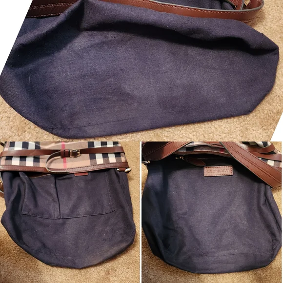 Burberry Bridle Dutton House Check Canvas and Leather Hobo - Picture 13 of 16